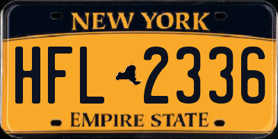 NY license plate HFL2336