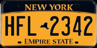 NY license plate HFL2342