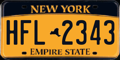 NY license plate HFL2343