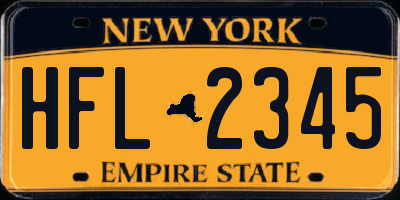 NY license plate HFL2345