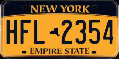 NY license plate HFL2354