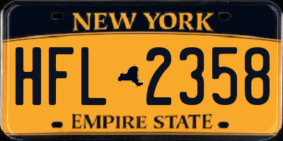 NY license plate HFL2358
