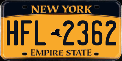 NY license plate HFL2362