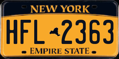 NY license plate HFL2363