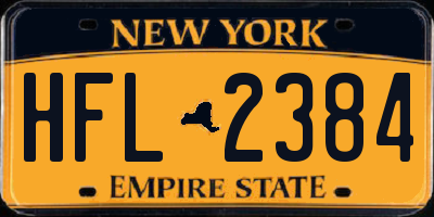 NY license plate HFL2384