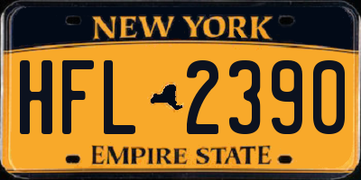 NY license plate HFL2390