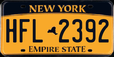 NY license plate HFL2392