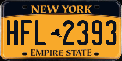 NY license plate HFL2393