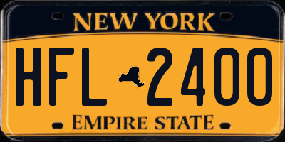 NY license plate HFL2400