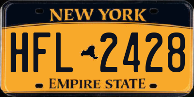 NY license plate HFL2428