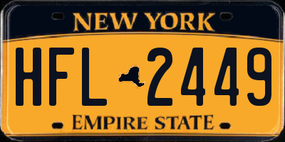 NY license plate HFL2449