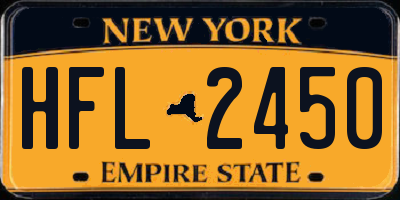NY license plate HFL2450