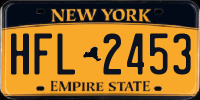 NY license plate HFL2453