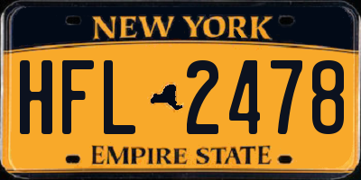 NY license plate HFL2478