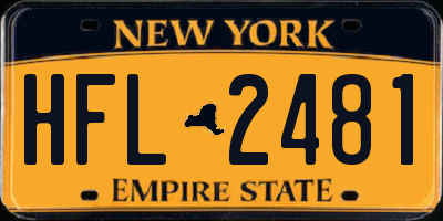 NY license plate HFL2481