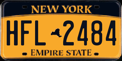 NY license plate HFL2484