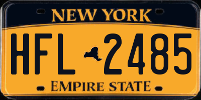NY license plate HFL2485