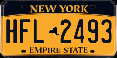 NY license plate HFL2493