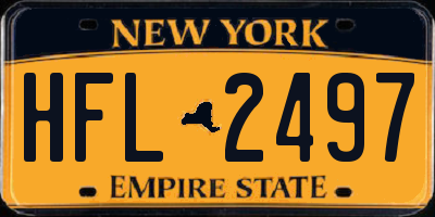 NY license plate HFL2497