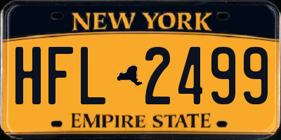 NY license plate HFL2499