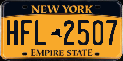 NY license plate HFL2507
