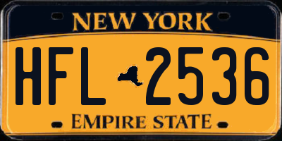 NY license plate HFL2536