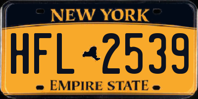 NY license plate HFL2539