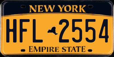 NY license plate HFL2554