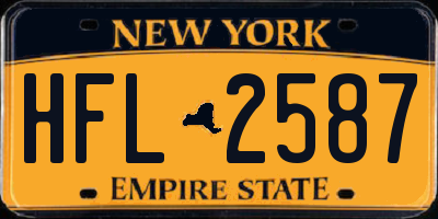 NY license plate HFL2587