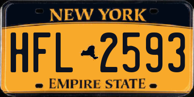 NY license plate HFL2593