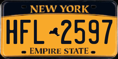 NY license plate HFL2597
