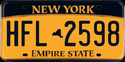NY license plate HFL2598