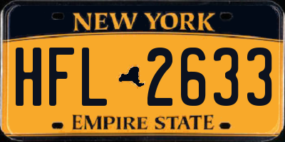 NY license plate HFL2633