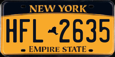 NY license plate HFL2635