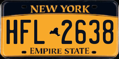 NY license plate HFL2638