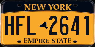 NY license plate HFL2641