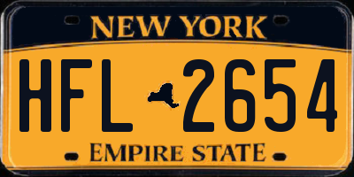 NY license plate HFL2654