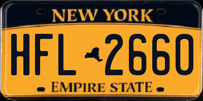 NY license plate HFL2660