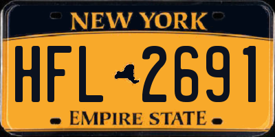 NY license plate HFL2691