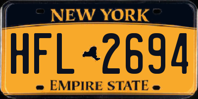 NY license plate HFL2694