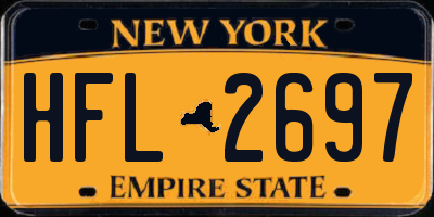 NY license plate HFL2697