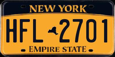 NY license plate HFL2701