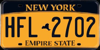 NY license plate HFL2702
