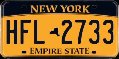 NY license plate HFL2733