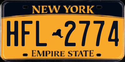 NY license plate HFL2774
