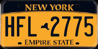 NY license plate HFL2775