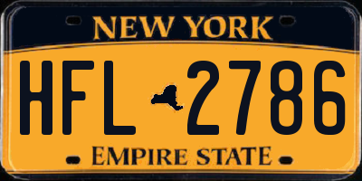 NY license plate HFL2786
