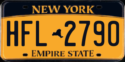 NY license plate HFL2790