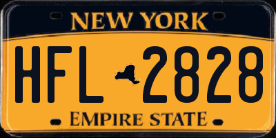 NY license plate HFL2828