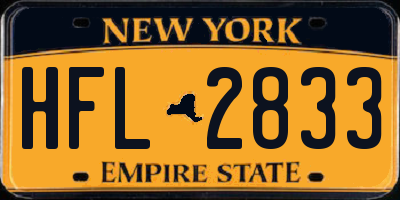 NY license plate HFL2833